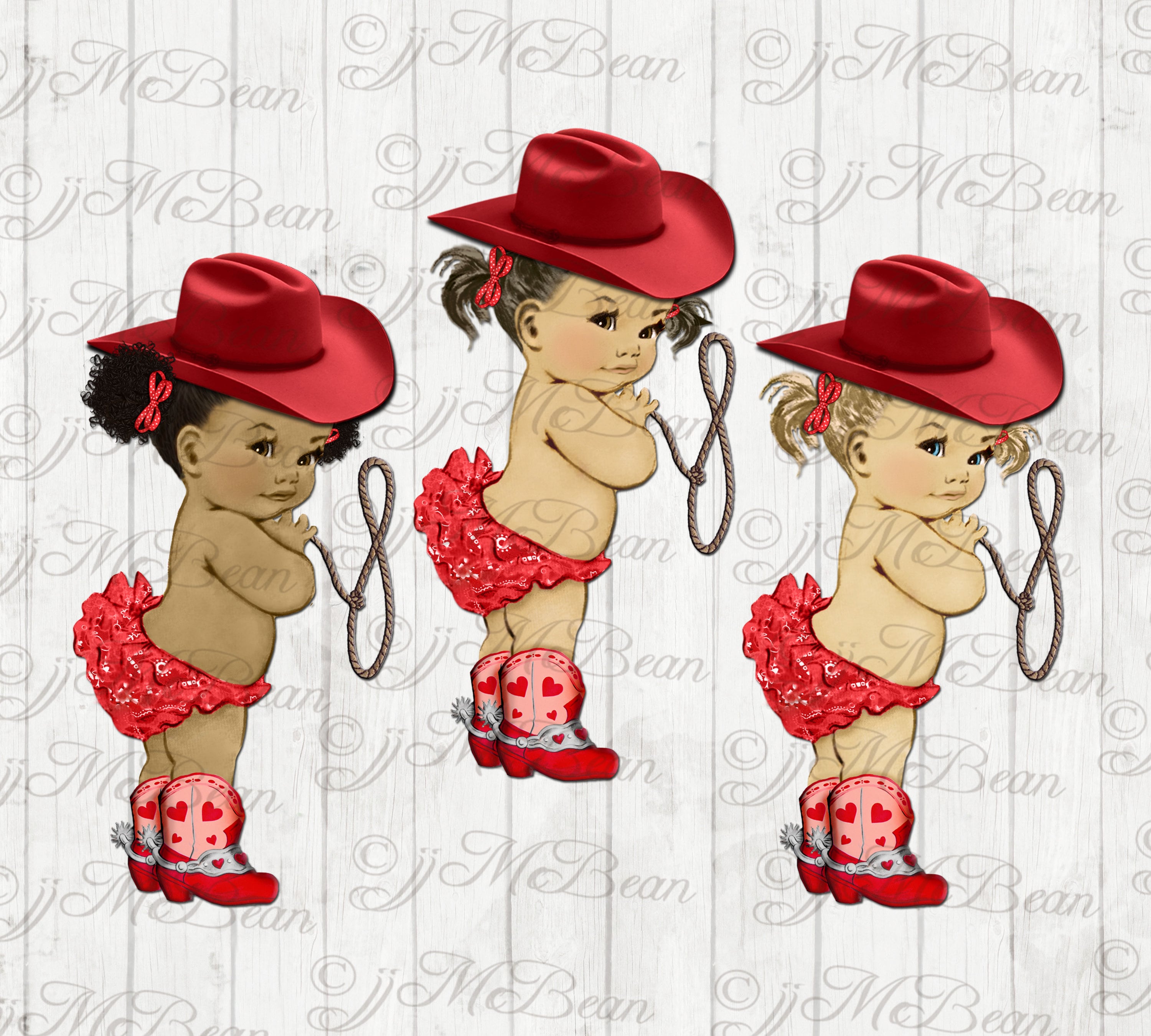 Cowgirl Baby girl clip art illustration baby cowgirl with Etsy