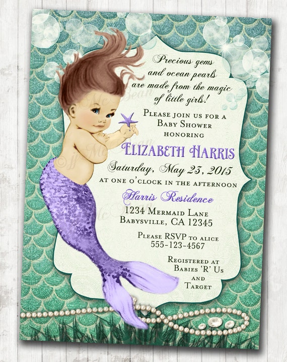 Mermaid Baby Shower Invitation Little Mermaid Ocean Baby Shower Mermaid Baby Shower Invitation Little Mermaid Ocean Baby Shower