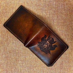 Cartera Vikinga Odin / Cartera con Arte Odin / Arte vikingo / Cartera Odin / Cartera de cuero personalizada para hombre / Novio / Padre / Papá