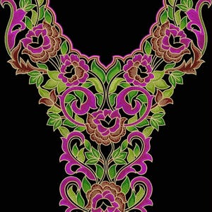 Arabisch Ausschnitt Stickdatei | Dubai Abaya & Ärmel Design | Wilcom bearbeitbare EMB-Datei | Digitaler Download
