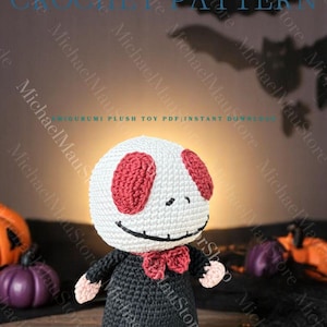 Jack Skellington crochet pattern 16 inch, ready for halloween and chrismas!