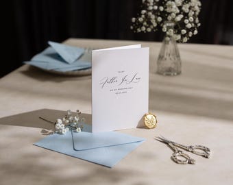 Wedding day folded card (d2) - to my mom dad mother father in law brother sister on my wedding day custom card with envelope thank you