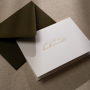 Carte pliée en relief dorée avec enveloppe (demoiselle d'honneur) - Carte de proposition de demoiselle d'honneur de papeterie de fête de mariage Serez-vous ma demoiselle d'honneur