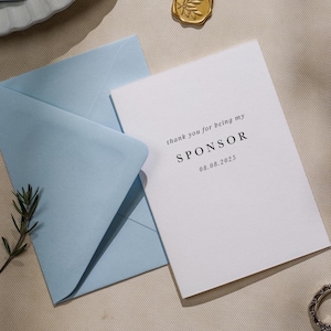 Carte pliée le jour du mariage (d5) - personnalisée Merci d'être mon parrain, parrain et marraine porteur de l'alliance demoiselle d'honneur avec enveloppe 4,5 x 6,25 pouces