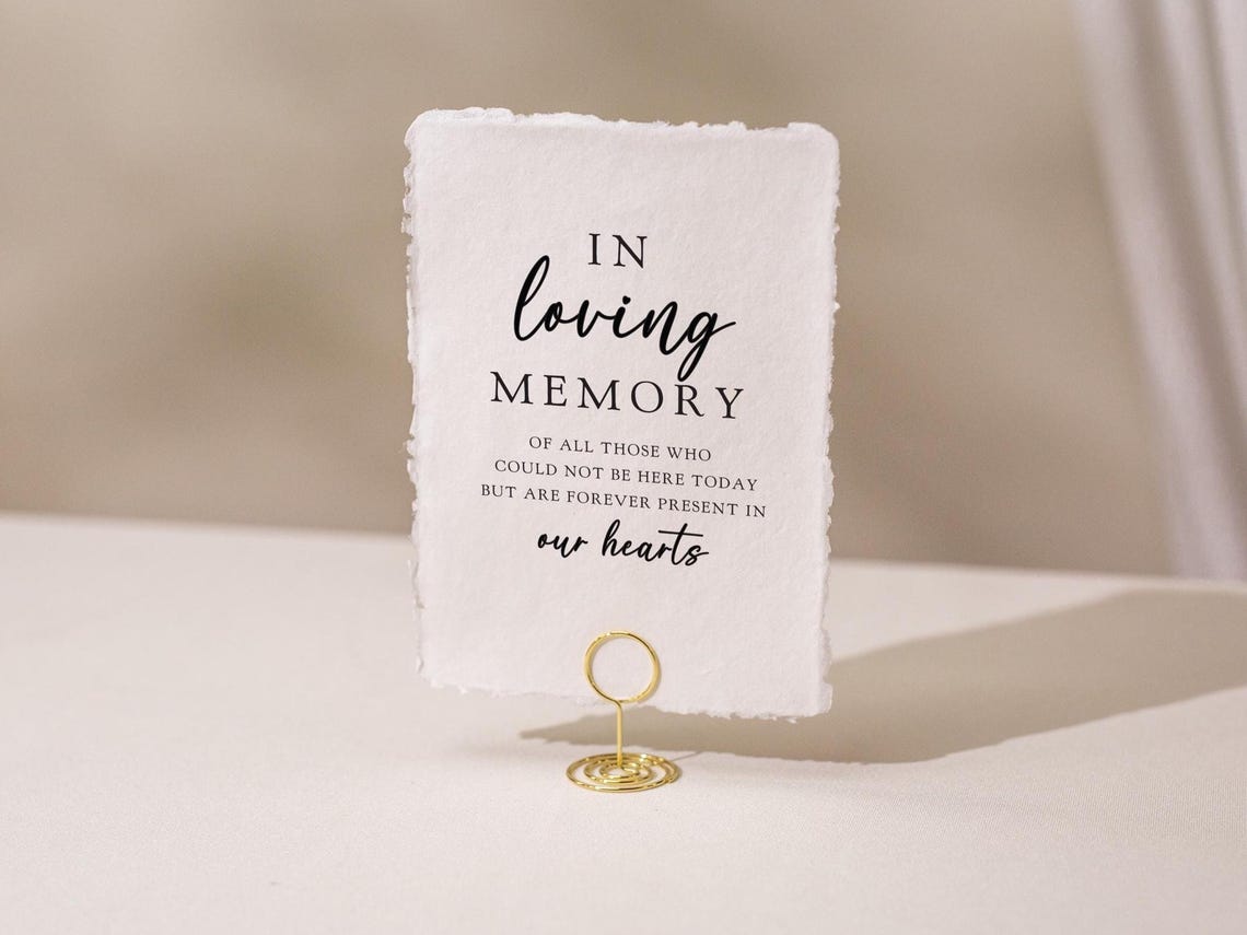 In Loving Memory Sign Deckle Edge Paper (design 8) - Remembrance ...