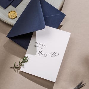Veux-tu nous épouser ? Carte pliée le jour du mariage (d11) - nom personnalisé parrain personnalisé célébrant parrain/parrain hôte cartes vierges 4,5 x 6,25 po