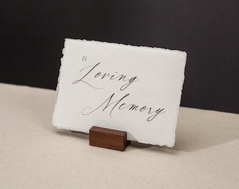 In Loving Memory Sign Deckle Edge Paper (Design 7) - Remembrance Honoring Loved Ones Wedding Ceremony Memorial Signage, Ready to Ship