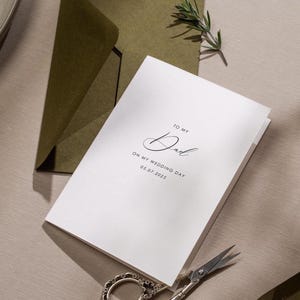 Carte pliée le jour de mon mariage (d2) - à ma maman papa mère beau père frère soeur le jour de mon mariage carte personnalisée avec enveloppe merci