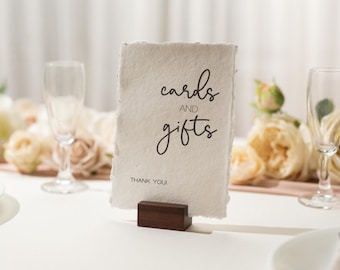 Cards & Gifts Sign Deckle Edge Paper (Design 6) - Gift Table Wedding Ceremony Reception Event Decor Signage Ready to Ship
