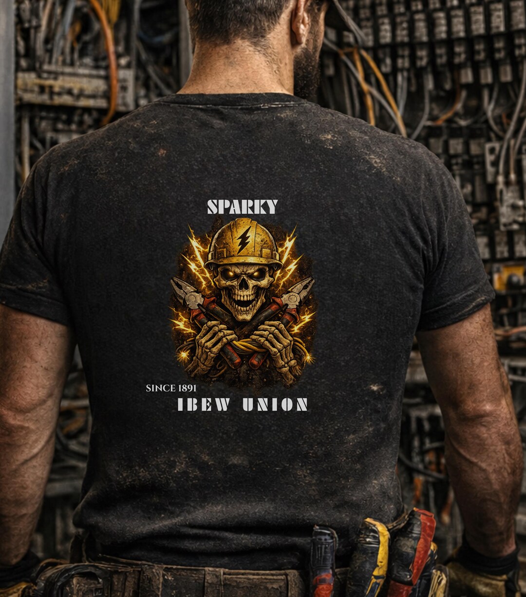 Gritty Skeleton Electrician Shirt, IBEW Union Proud Graphic Tee - Etsy