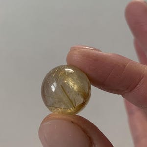 Beautiful Rutilated Quartz Sphere, Golden Rutile, 0.6&quot; diameter