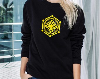 Unisex Black Sweatshirt | Ethnic Folk Embroidery Style | Soft Cotton Blend Pullover | Cozy Casual Crewneck Sweater