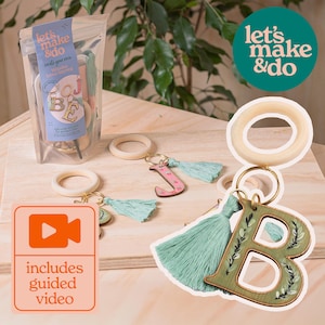 DIY Personalised Wooden Letter Keyring Kit – DIY Craft Kit for Teens & Adults – Perfect Creative Gift - Guided Step-by-Step Video Tutorial