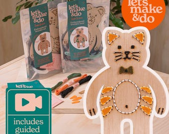 Sew Cat Kit Kit: Anfänger Hand nähen Handwerk für Kinder mit Video-Tutorial