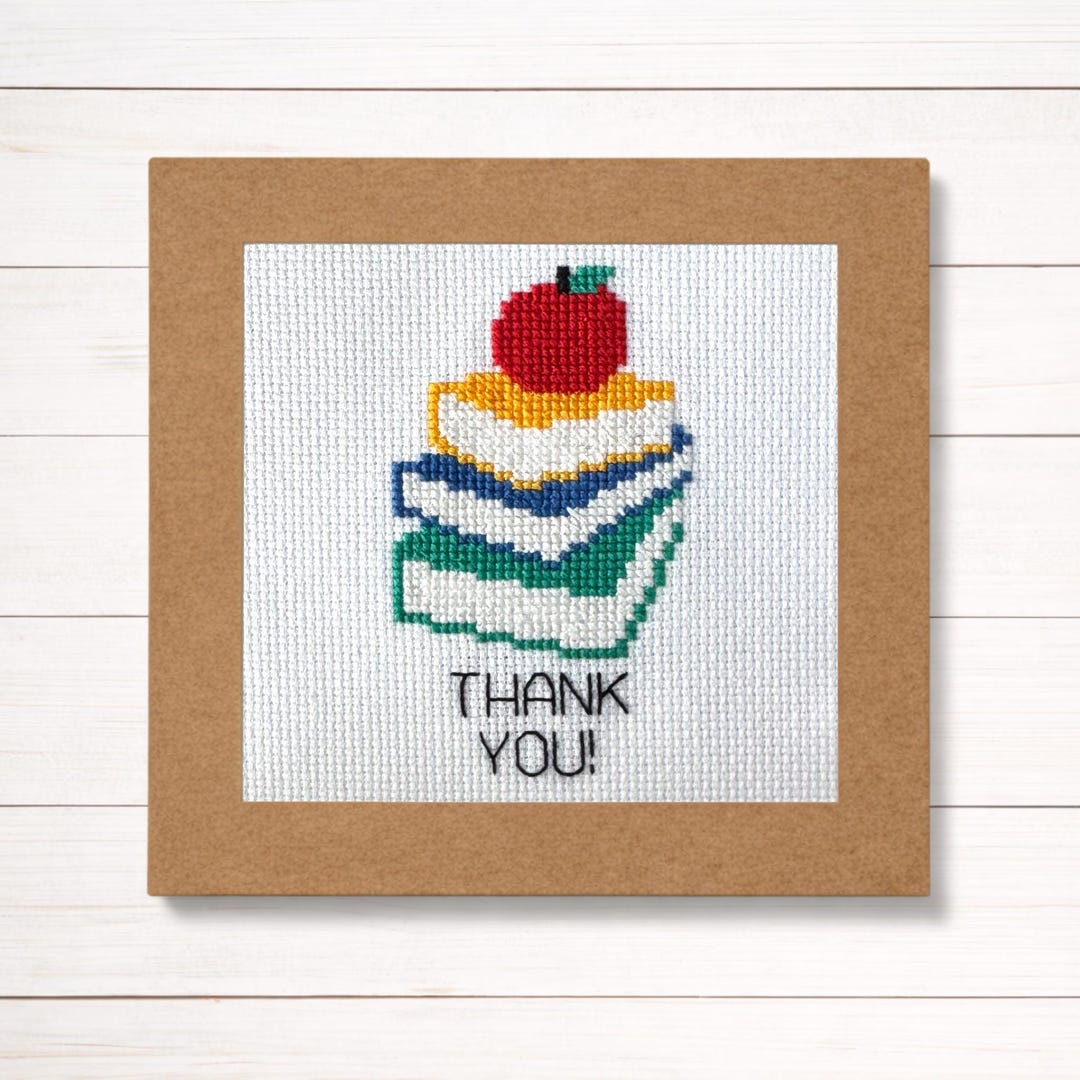 Thank You Cross Stitch Pattern PDF | Easy Teacher Appreciation Design ...