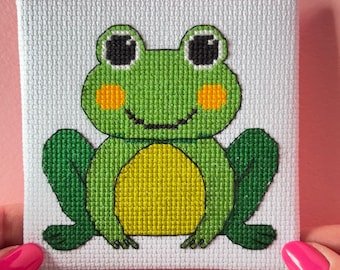 Mini Frog Cross Stitch Pattern PDF | Beginner Friendly