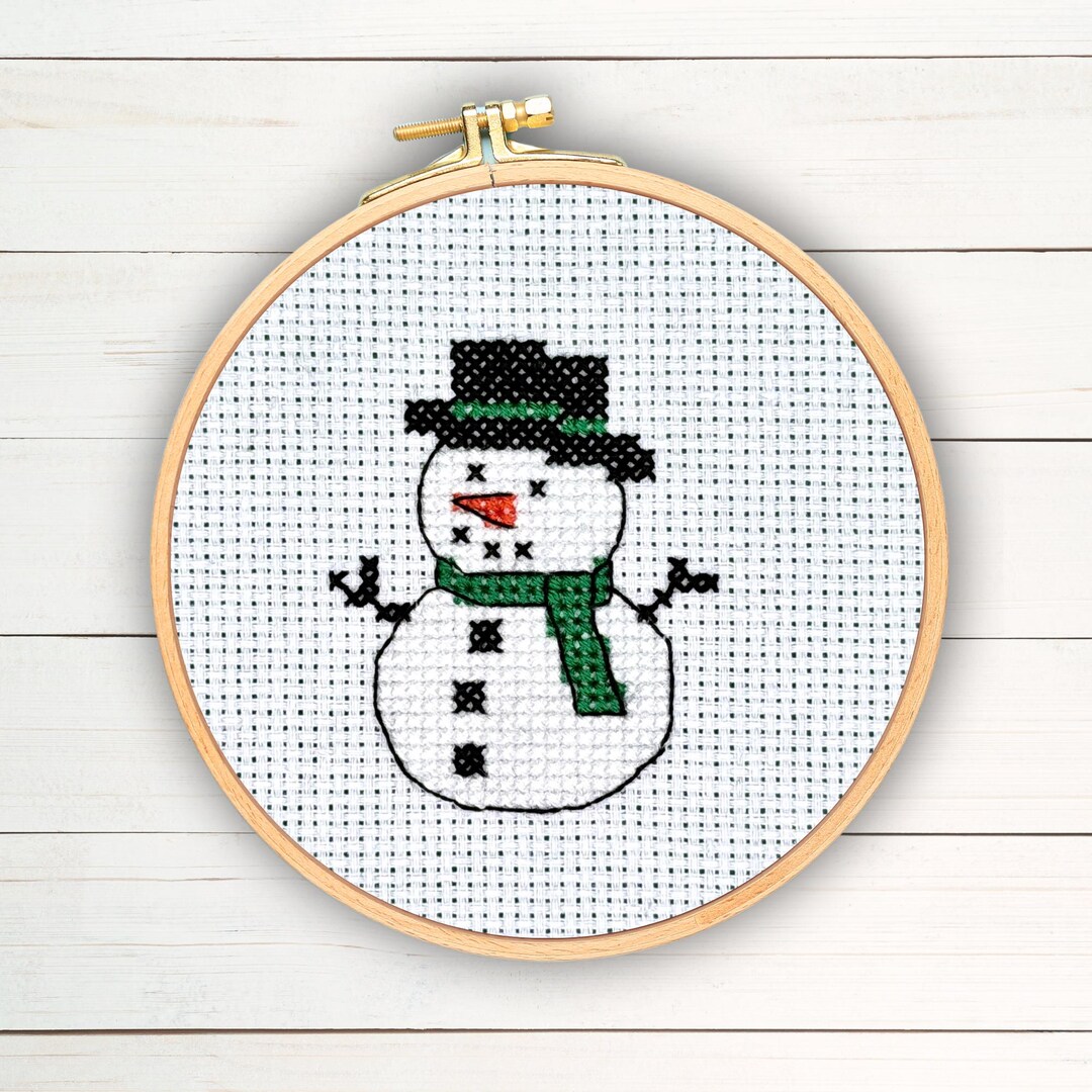 Mini Snowman Cross Stitch Pattern PDF | Easy Beginner Christmas Pattern ...