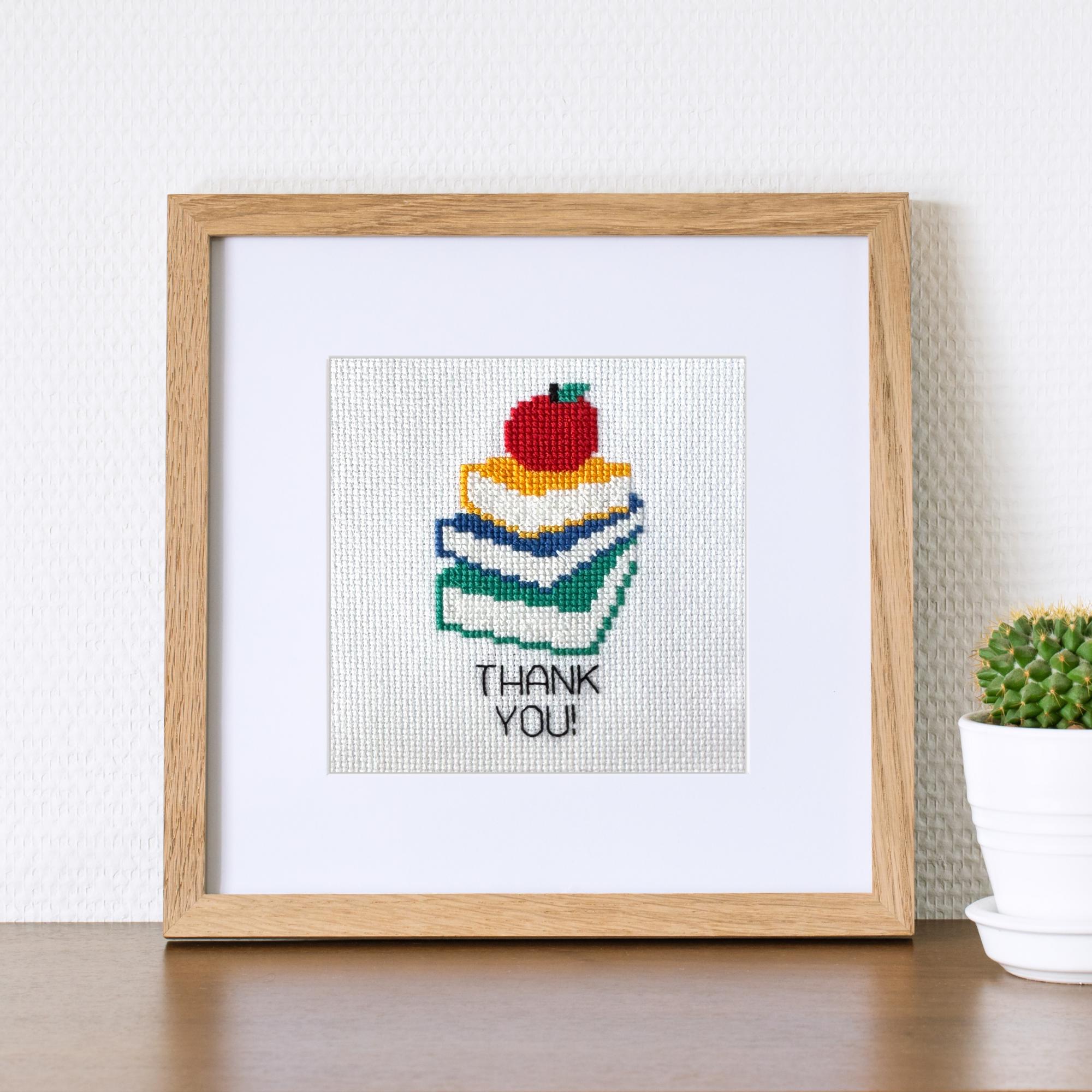 Thank You Cross Stitch Pattern PDF | Easy Teacher Appreciation Design ...