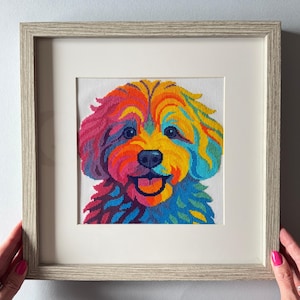 Colourful Doodle Dog Cross Stitch Pattern PDF | Labradoodle, Goldendoodle and Cockapoo Inspired