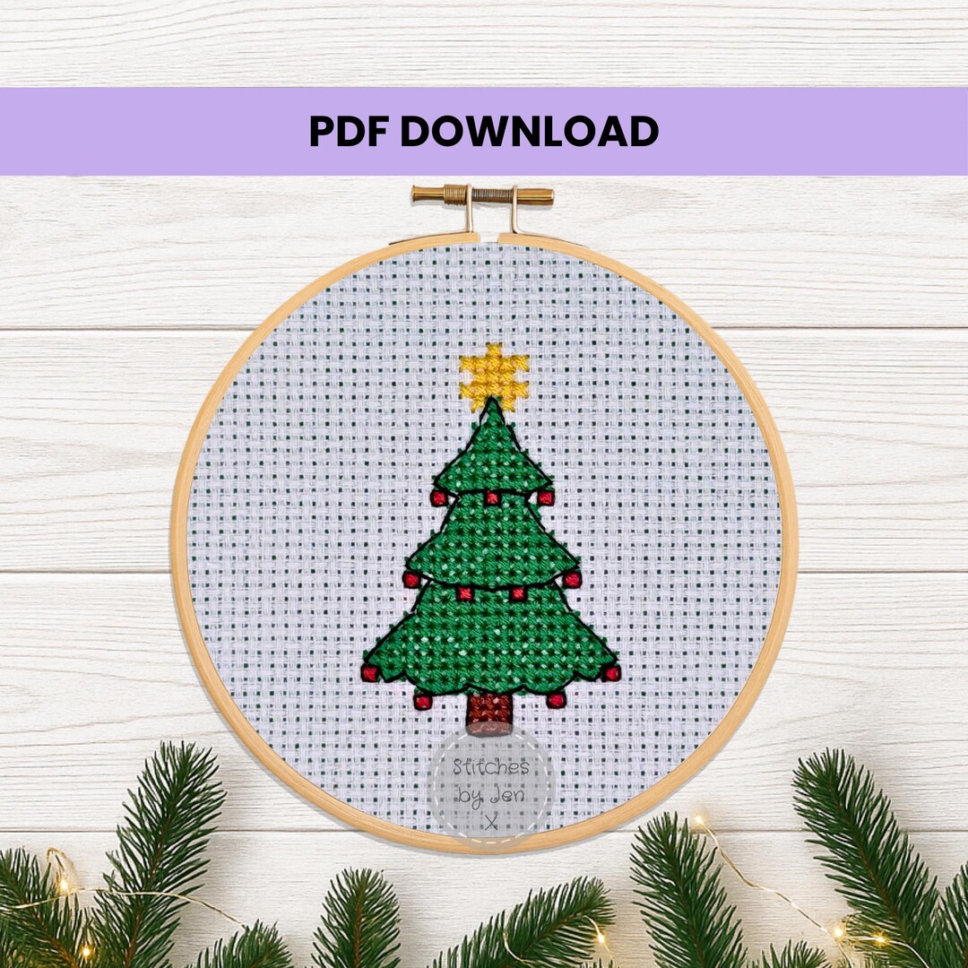Mini Christmas Tree Cross Stitch Pattern PDF – DIY Christmas Cross ...