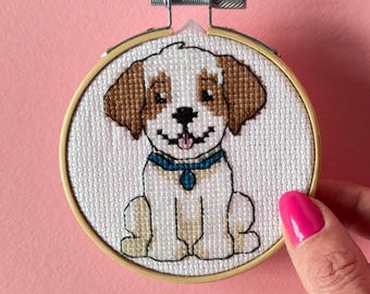 小さなクロスステッチのダックスフント、ミニクロスステッチの犬