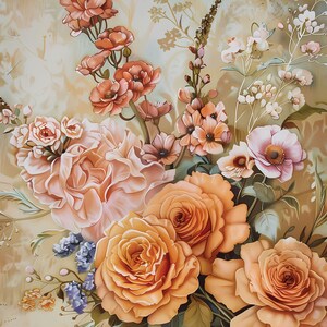 Botanical Floral Print: Vintage Cottagecore Art (Digital Download) JPG 300 DPI CMYK