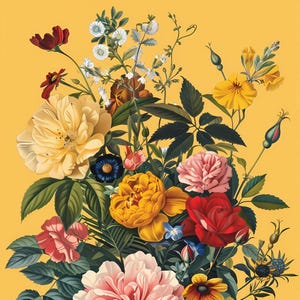 Botanical Floral Print: Vintage Cottagecore Art (Digital Download) JPG 300 DPI CMYK