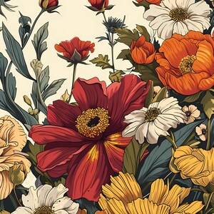 Botanical Floral Print: Vintage Cottagecore Art (Digital Download) JPG 300 DPI CMYK