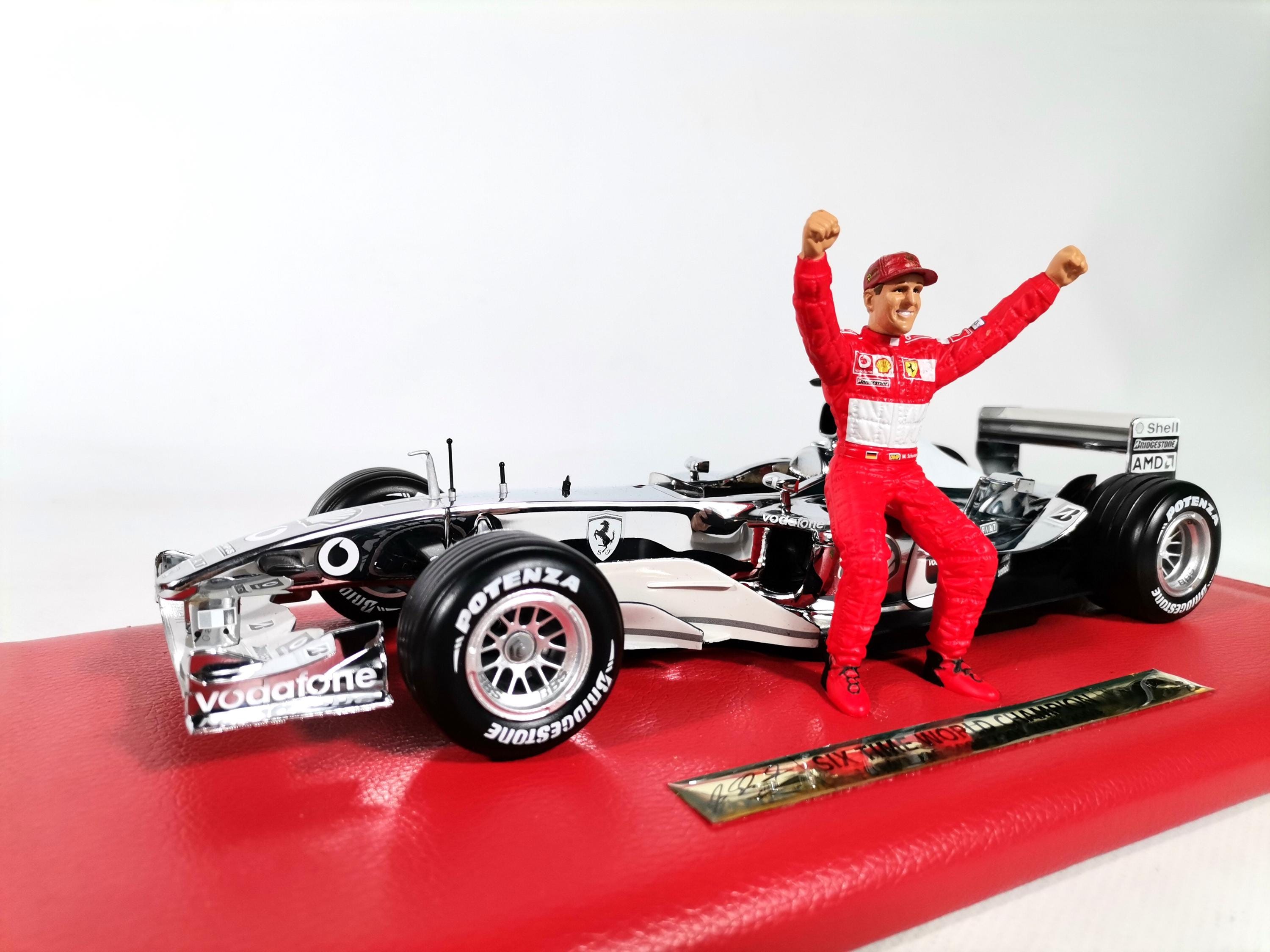 Hot Wheels Ferrari F1 F2003 Chrome - MICHAEL SCHUMACHER Six Time