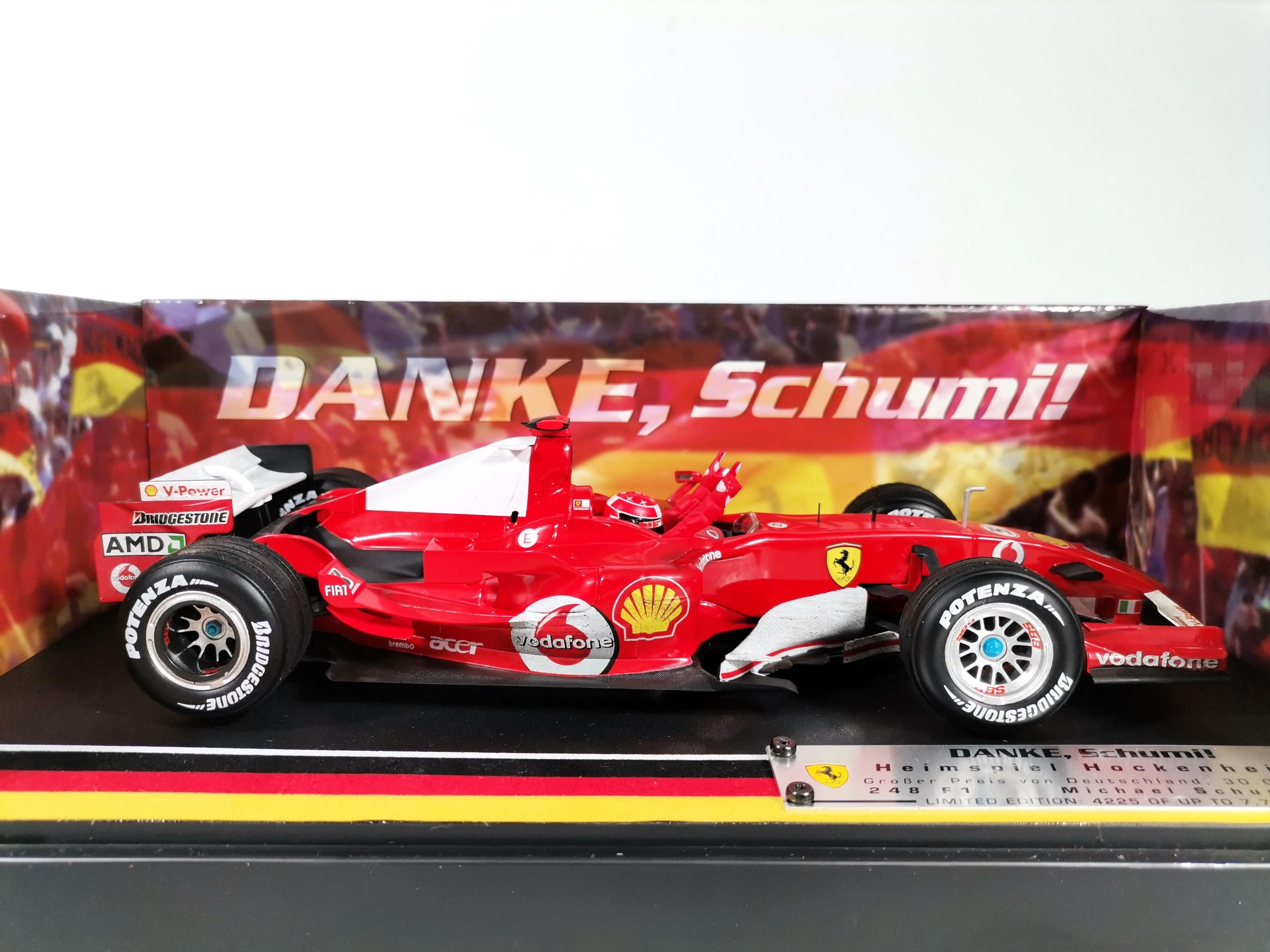 Hot Wheels Ferrari 248 F1 M. Schumacher 2006 Danke Schumi 1/18