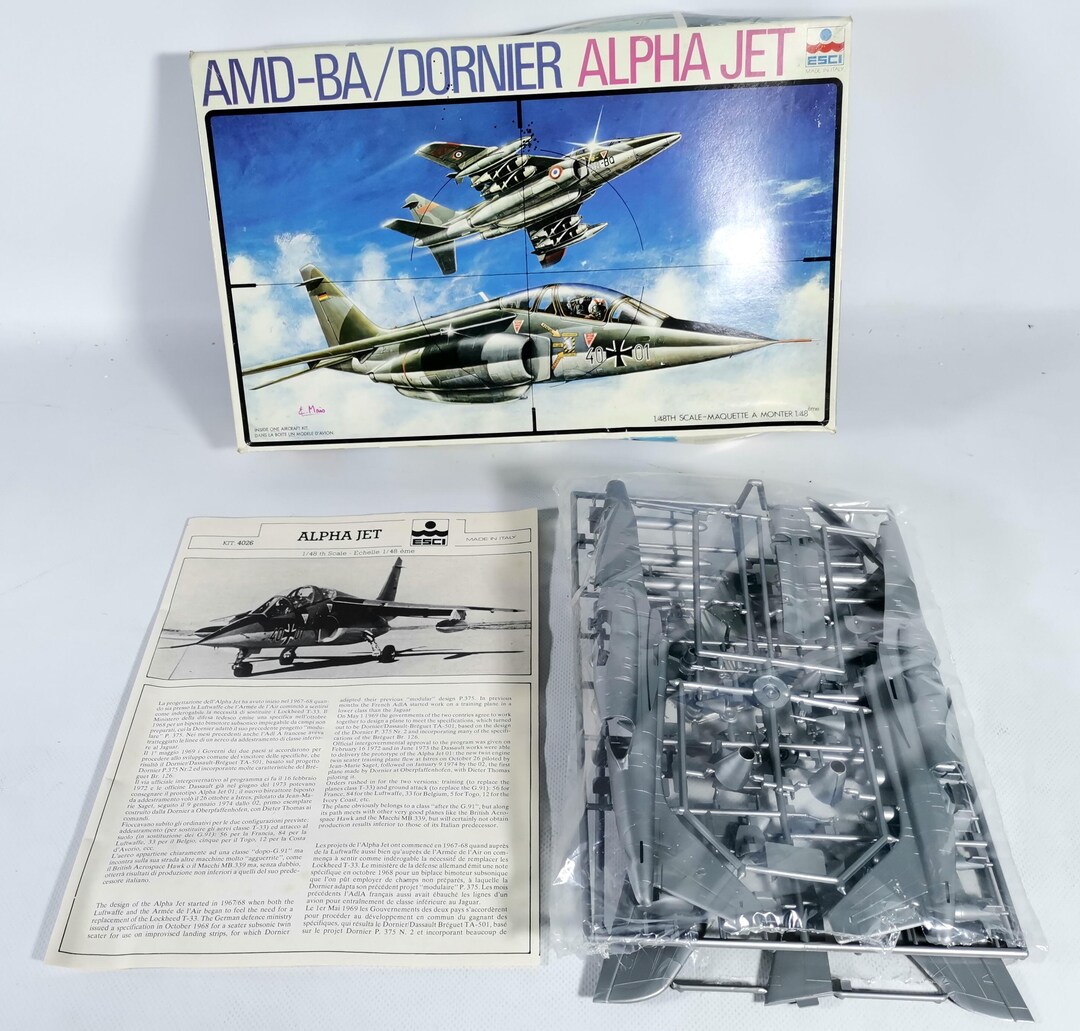 Alpha Jet Model Kit 1/48 Scale ESCI Amd-ba/dornier Alpha Jet #4026 - Etsy