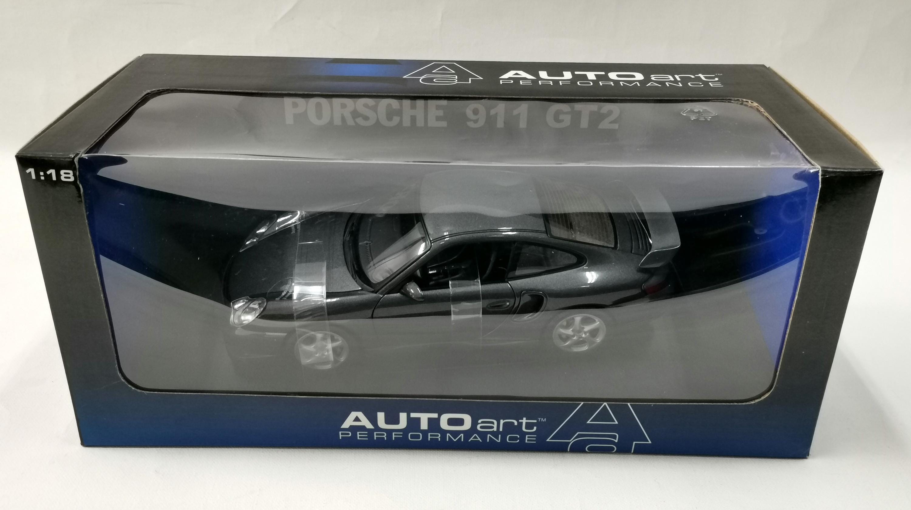 RARE 1:18 PORSCHE 911 (996) Turbo Coupe GT2 Dark Gray Autoart