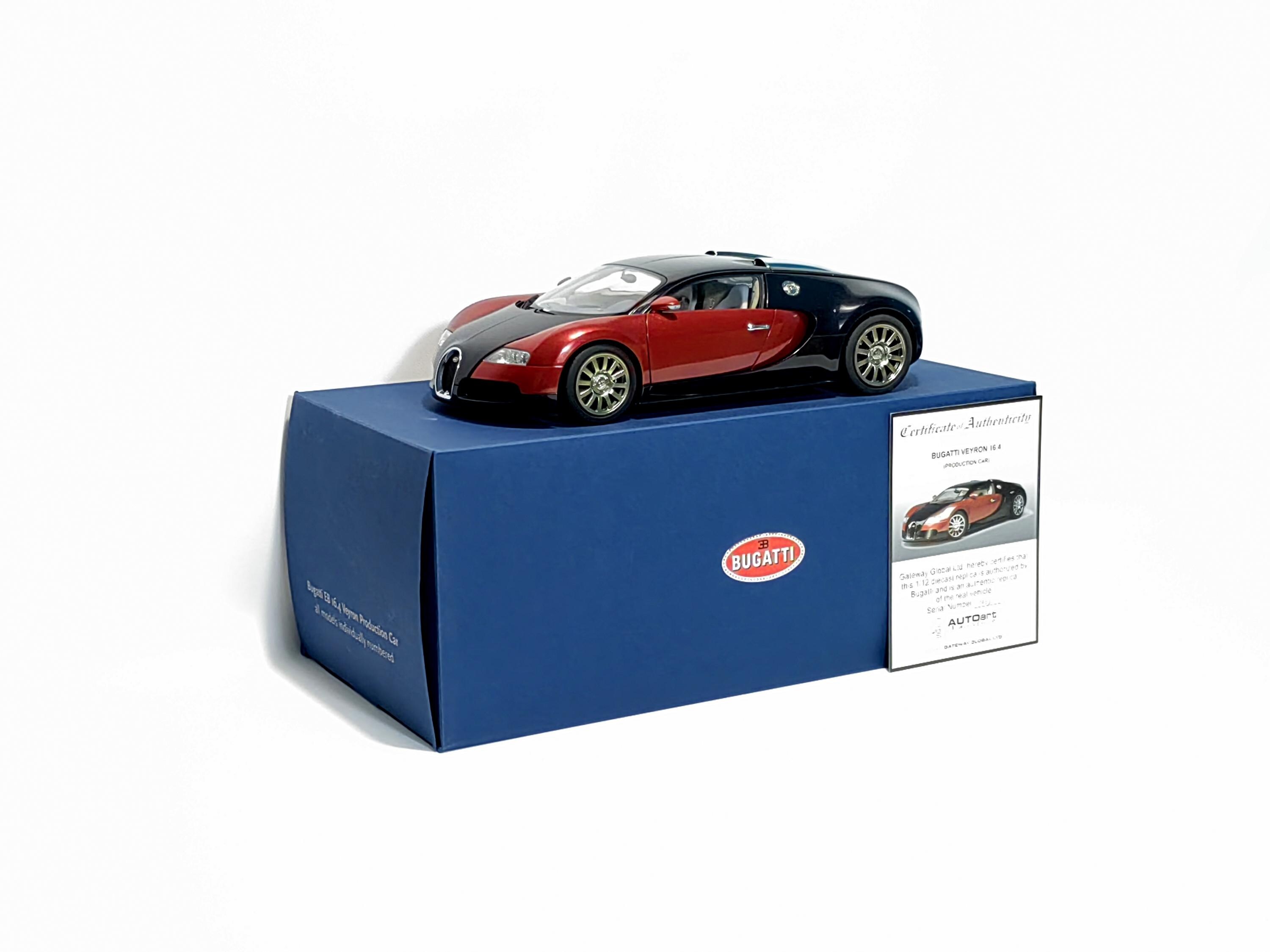 Autoart 1/12 Bugatti EB 16.4 Veyron Production Car Black/red