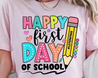 Happy Back To School Shirt: Teacher Appreciation Gift, Elementary Teacher Tee