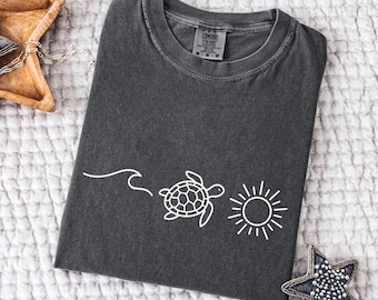 Comfort Colors Sea Turtle T-Shirt: Ocean Beach Summer Tee