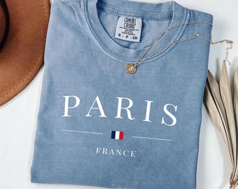 Paris France Comfort Colors T-Shirt: French Souvenir Gift