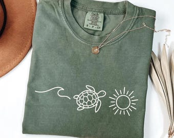 Comfort Colors Sea Turtle T-Shirt: Ocean Beach Summer Tee