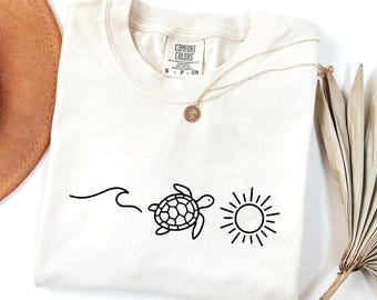 Ocean Turtle Comfort Colors Shirt: Summer Beach Vacay Tee
