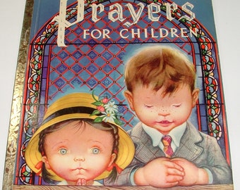 Vintage 1952 Prayers for Children Book - Eloise Wilken - Golden Book