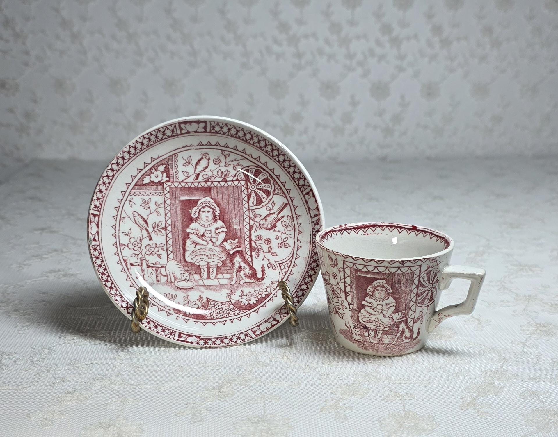 Vintage Antique Kitten Tea Cup - Etsy