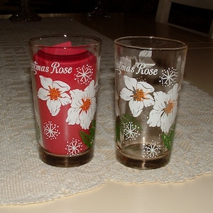 ONE Vintage Boscul Peanut Butter Christmas Rose Glass - 2 Available