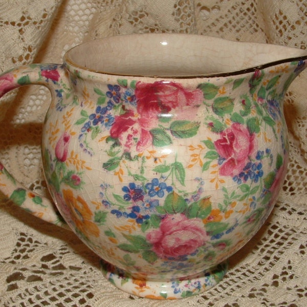 Vintage James Kent Ltd. Chintz Pitcher - ROSALYNDE