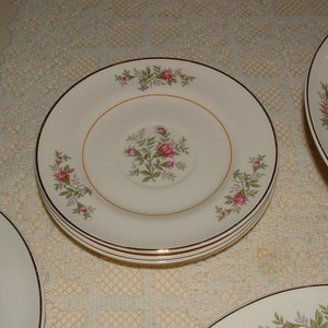 1 Vintage 6&quot; Saucer - Wild Roses, Gold Rim -  American Limoges, Imperial Rose - 3 Available