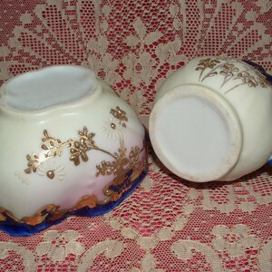 Stunning Vintage Sugar and Creamer Cobalt with pastels image 2