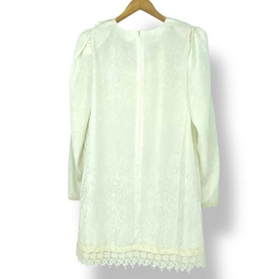 Vintage Cream Lace Shift Dress, Coastal Cowgirl Cottagecore Style, Size 12