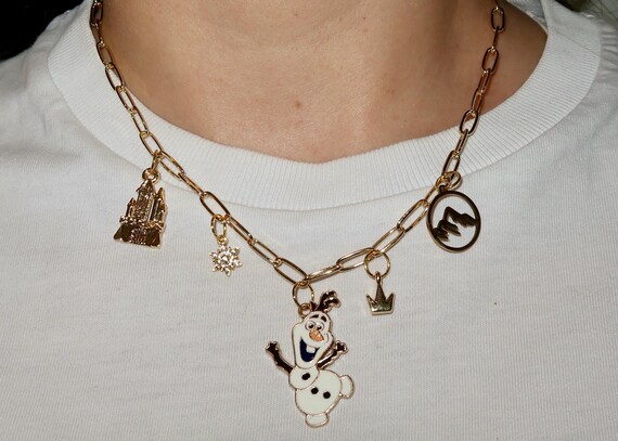 24k gold plated Disney charm necklace | World of Frozen - Disneyland Paris Jewellery
