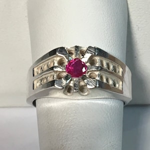 Ring- Natural Ruby in Sterling Silver, Size 9