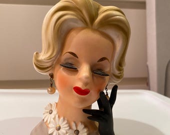 Vase vintage Lady Head