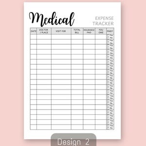 Health Insurance Bill Tracker | Medical Expense Log| EASY Payment Tracker|  PDF | Digital