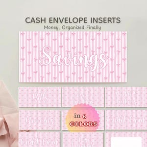 Etykiety do pakowania gotówki | Wkładka do segregatora budżetowego A6 | Organizer na pieniądze